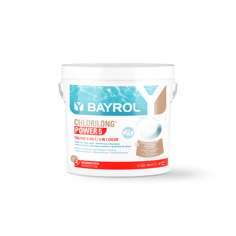 BAYROL Chlorilong® POWER 5 Ταμπλέτες χλωρίου 5 λειτουργιών αργής διάλυσης