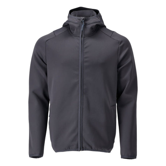 Πουλόβερ φλις, κουκούλα, μπουφάν microfleece με φερμουάρ, μαύρο-μπλε