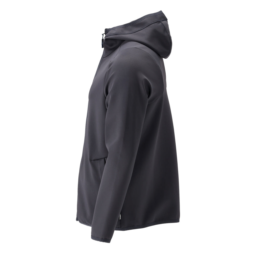 Πουλόβερ φλις, κουκούλα, μπουφάν microfleece με φερμουάρ, μαύρο-μπλε