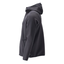 Πουλόβερ φλις, κουκούλα, μπουφάν microfleece με φερμουάρ, μαύρο-μπλε