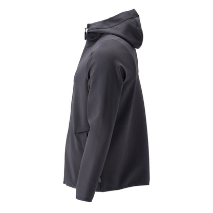 Πουλόβερ φλις, κουκούλα, μπουφάν microfleece με φερμουάρ, μαύρο-μπλε