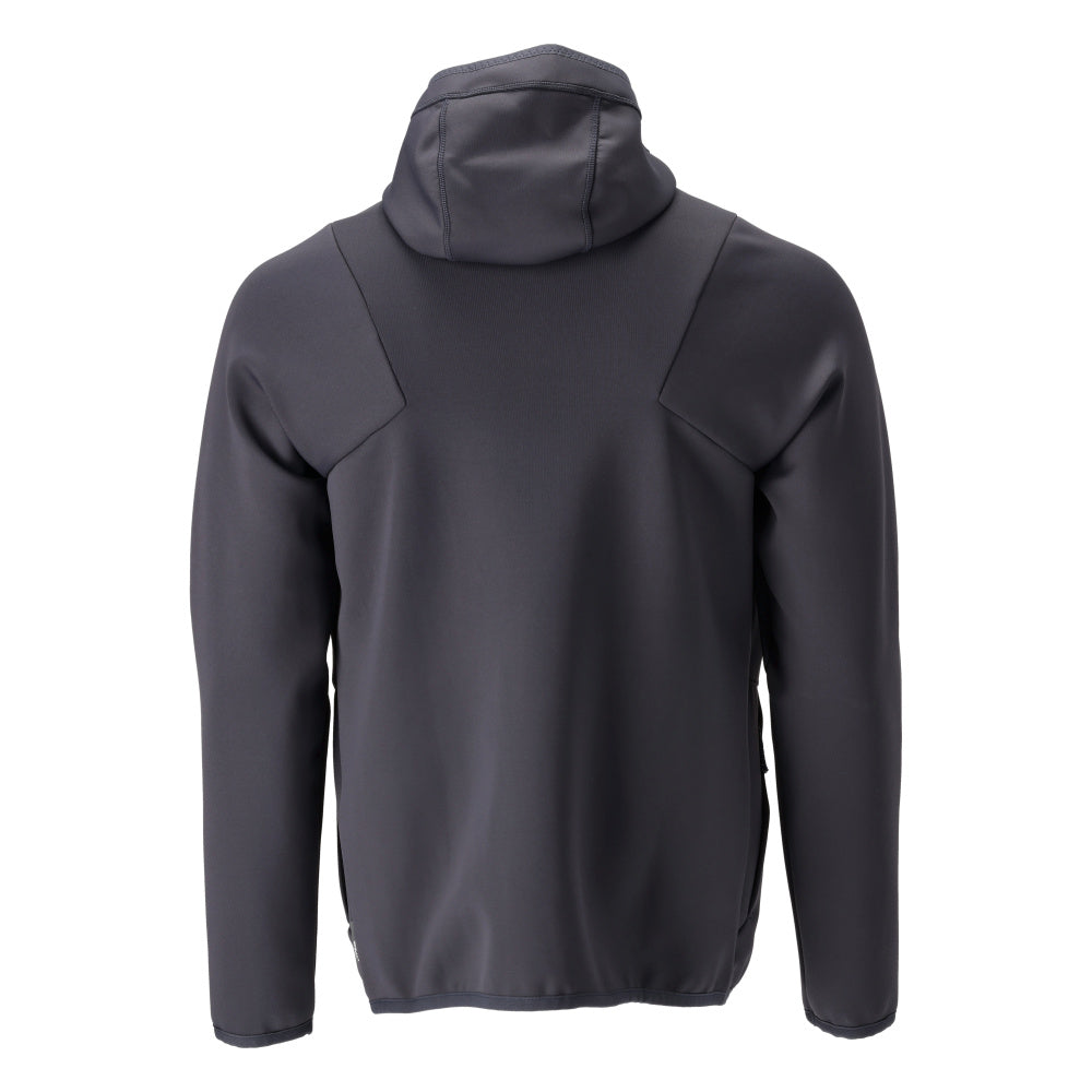 Πουλόβερ φλις, κουκούλα, μπουφάν microfleece με φερμουάρ, μαύρο-μπλε