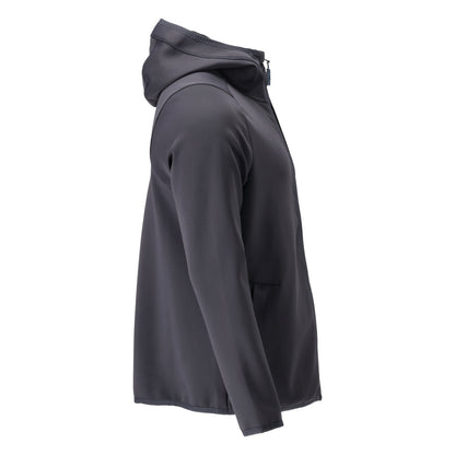 Πουλόβερ φλις, κουκούλα, μπουφάν microfleece με φερμουάρ, μαύρο-μπλε