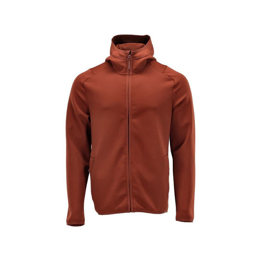 Πουλόβερ φλις, κουκούλα, μπουφάν microfleece με φερμουάρ, φθινοπωρινό κόκκινο