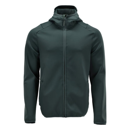 Πουλόβερ φλις, κουκούλα, μπουφάν microfleece με φερμουάρ, πράσινο του δάσους