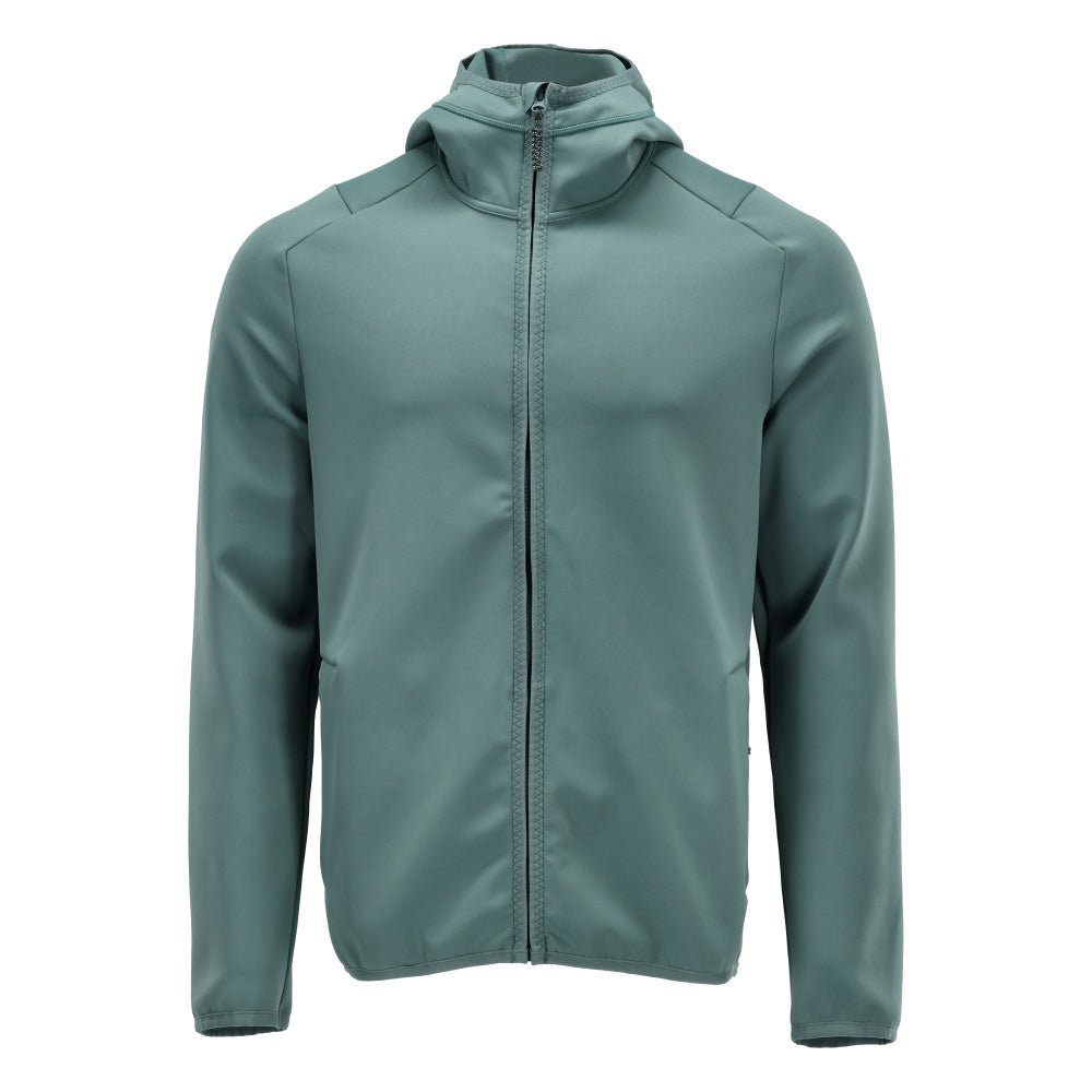 Πουλόβερ φλις, κουκούλα, μπουφάν microfleece με φερμουάρ, ανοιχτό πράσινο του δάσους