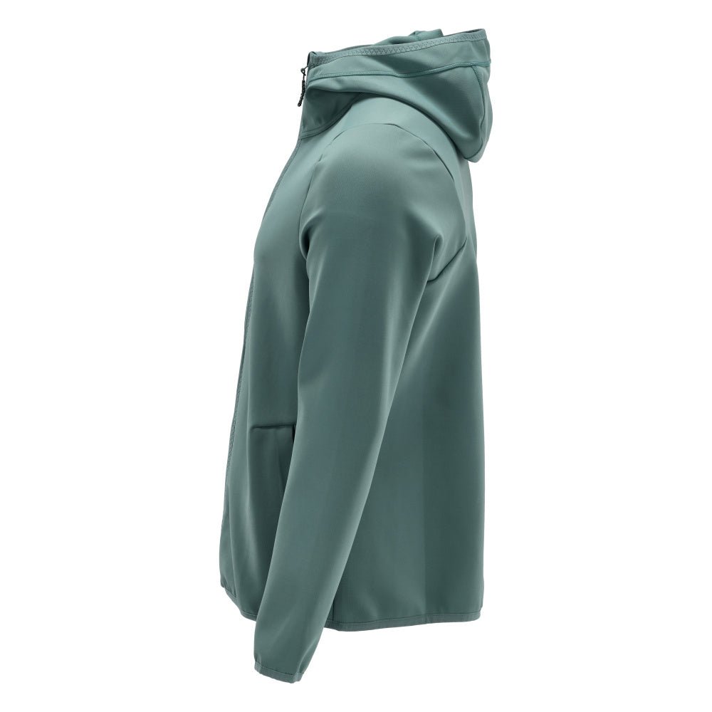 Πουλόβερ φλις, κουκούλα, μπουφάν microfleece με φερμουάρ, ανοιχτό πράσινο του δάσους