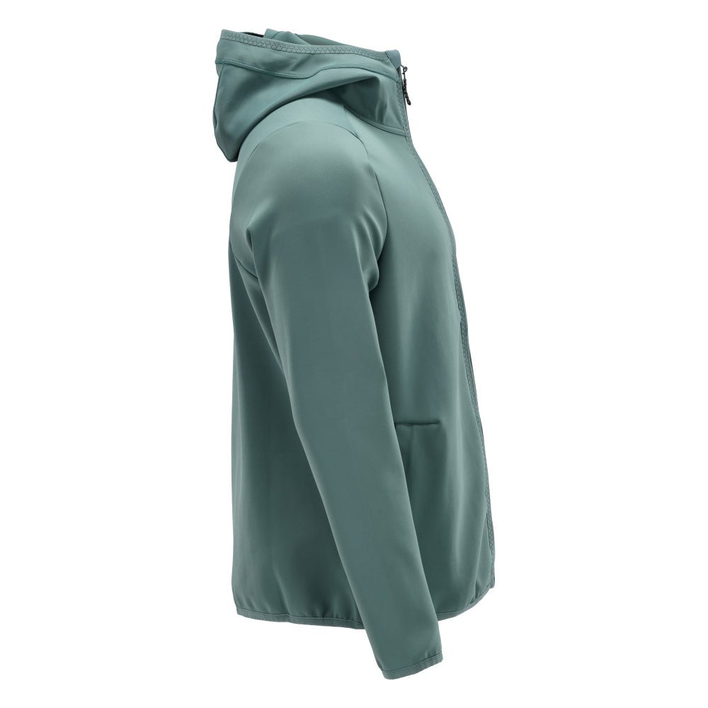 Πουλόβερ φλις, κουκούλα, μπουφάν microfleece με φερμουάρ, ανοιχτό πράσινο του δάσους