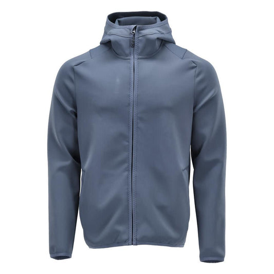 Πουλόβερ φλις, κουκούλα, μπουφάν microfleece με φερμουάρ, πέτρινο μπλε
