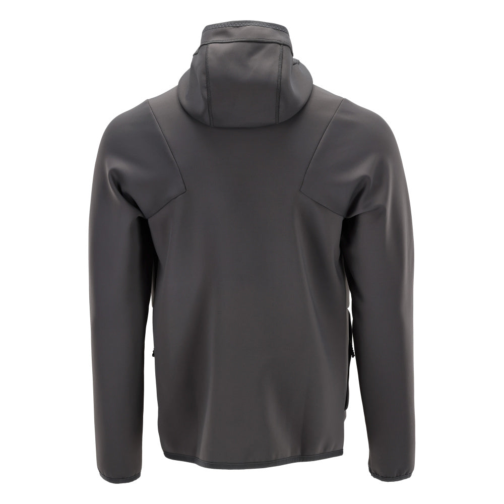 Πουλόβερ φλις, κουκούλα, μπουφάν microfleece με φερμουάρ, γκρι ανθρακί