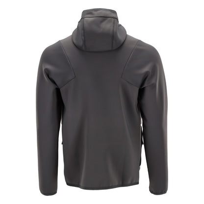 Πουλόβερ φλις, κουκούλα, μπουφάν microfleece με φερμουάρ, γκρι ανθρακί