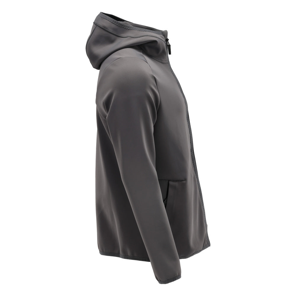 Πουλόβερ φλις, κουκούλα, μπουφάν microfleece με φερμουάρ, γκρι ανθρακί