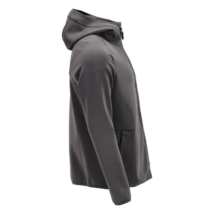 Πουλόβερ φλις, κουκούλα, μπουφάν microfleece με φερμουάρ, γκρι ανθρακί