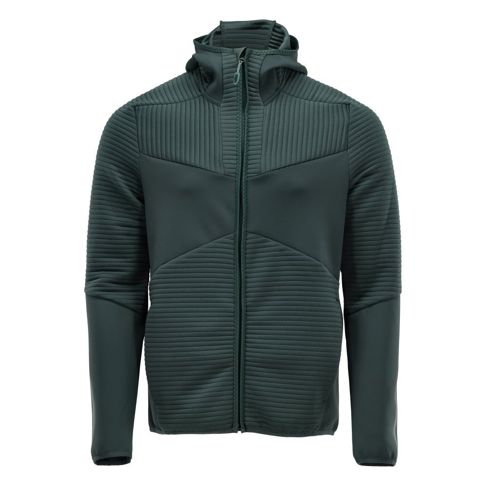 Πουλόβερ φλις, κουκούλα, μπουφάν microfleece με φερμουάρ, πράσινο του δάσους