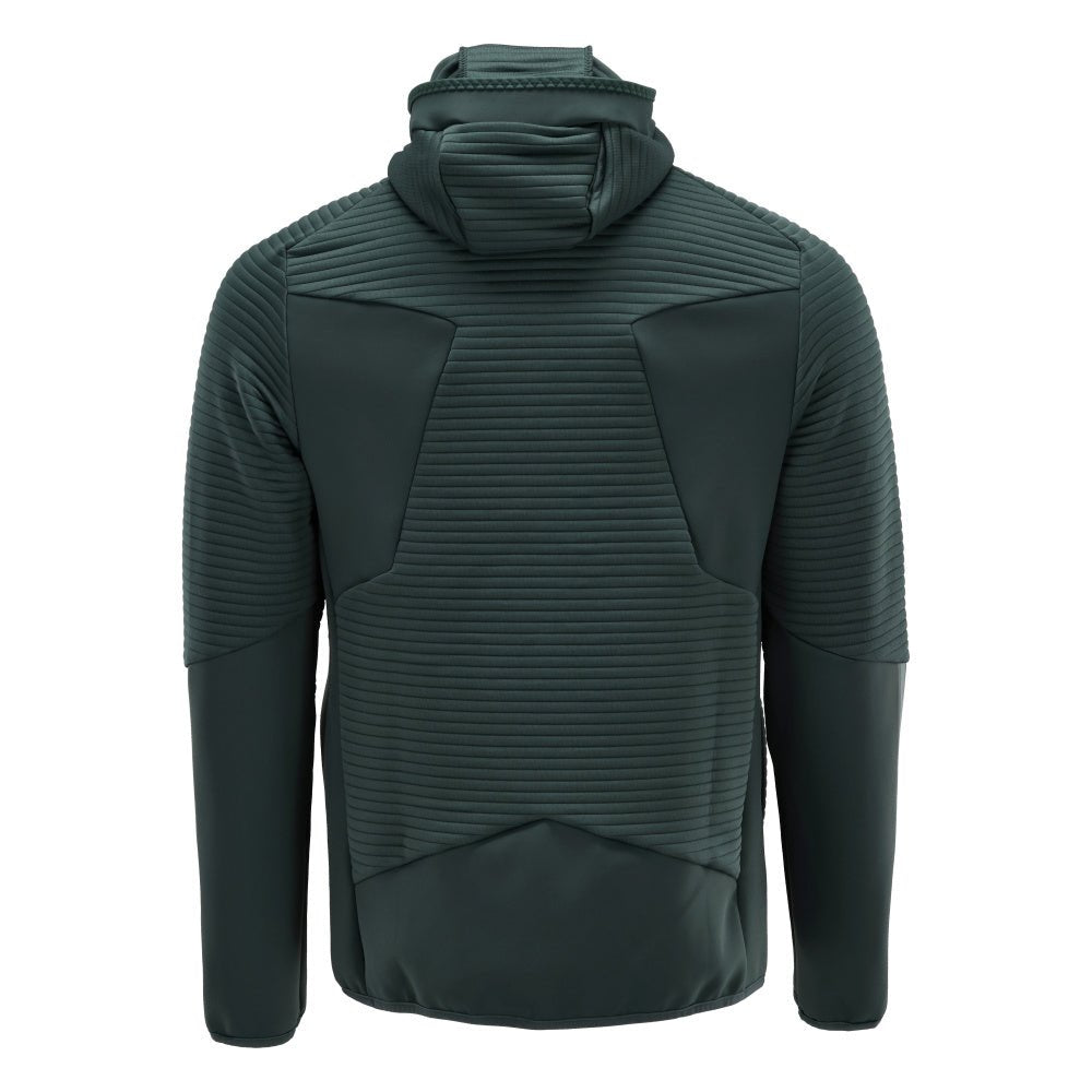 Πουλόβερ φλις, κουκούλα, μπουφάν microfleece με φερμουάρ, πράσινο του δάσους