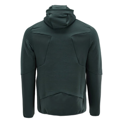 Πουλόβερ φλις, κουκούλα, μπουφάν microfleece με φερμουάρ, πράσινο του δάσους