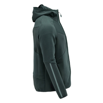 Πουλόβερ φλις, κουκούλα, μπουφάν microfleece με φερμουάρ, πράσινο του δάσους