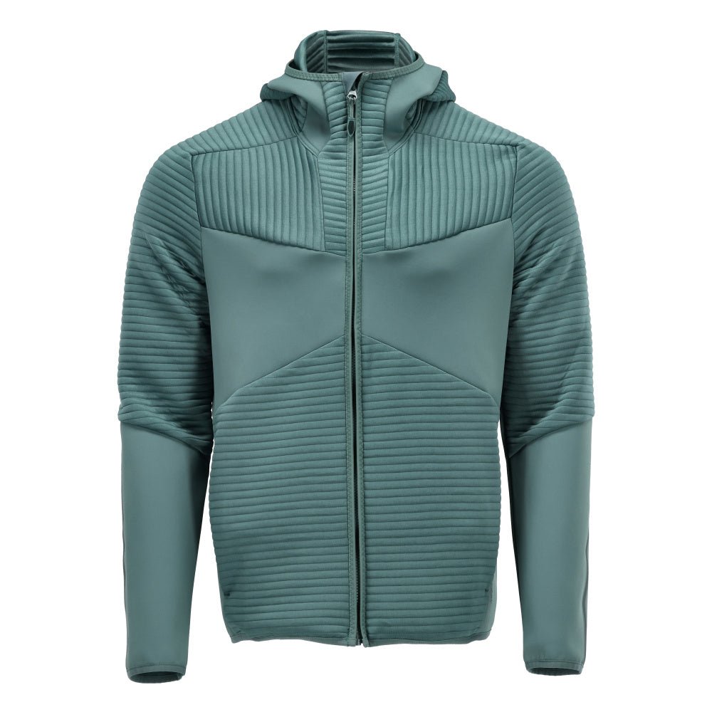 Πουλόβερ φλις, κουκούλα, μπουφάν microfleece με φερμουάρ, ανοιχτό πράσινο του δάσους