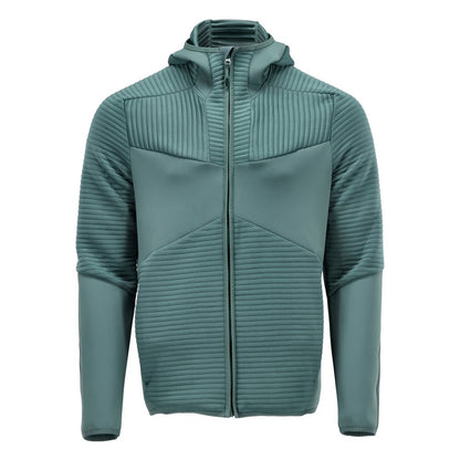 Πουλόβερ φλις, κουκούλα, μπουφάν microfleece με φερμουάρ, ανοιχτό πράσινο του δάσους