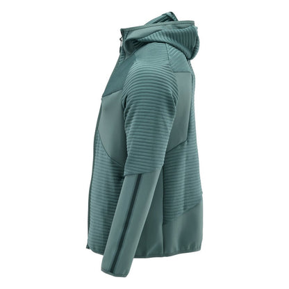 Πουλόβερ φλις, κουκούλα, μπουφάν microfleece με φερμουάρ, ανοιχτό πράσινο του δάσους