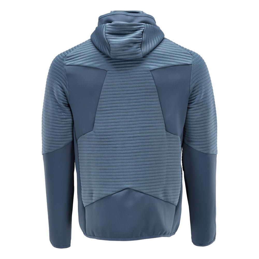 Πουλόβερ φλις, κουκούλα, μπουφάν microfleece με φερμουάρ, πέτρινο μπλε