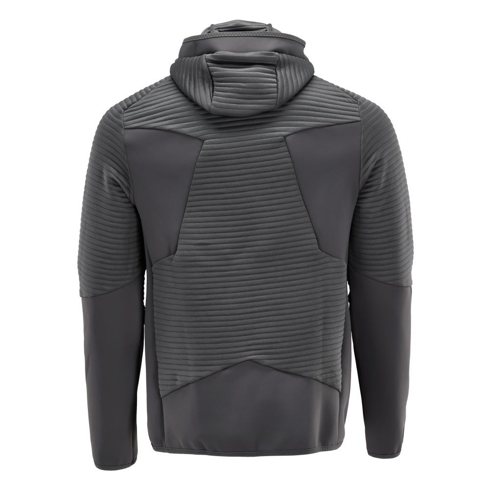 Πουλόβερ φλις, κουκούλα, μπουφάν microfleece με φερμουάρ, γκρι ανθρακί