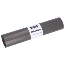 Abgebildet ist eine Rolle grauer DEISS 24070 Müllsäcke (700x1100 mm, Typ 60, 25 Stück) der EMIL DEISS KG (GmbH + Co.) auf weißem Hintergrund.