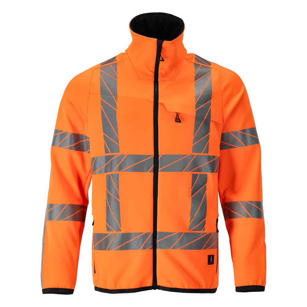 Πουλόβερ φλις με μπουφάν microfleece με φερμουάρ, hi-vis πορτοκαλί