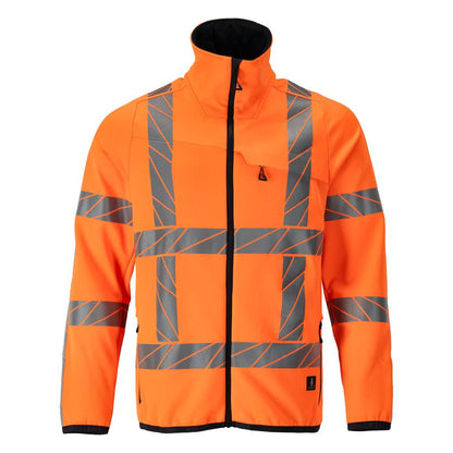 Πουλόβερ φλις με μπουφάν microfleece με φερμουάρ, hi-vis πορτοκαλί
