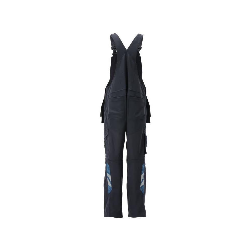 Dungarees, τσέπες στα γόνατα, stretch ένθετα Dungarees, μαύρο-μπλε