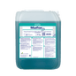 Ein 10 kg durchsichtiger Kunststoffbehälter der DR.SCHNELL GmbH & Co. KGaA Dr. Schnell MAFOR EVO S Klarspüler für Geschirrspülmaschinen, blau-grüne Flüssigkeit mit deutschem Etikett, zur streifenfreien Trocknung und effektiven Kalkverhinderung.