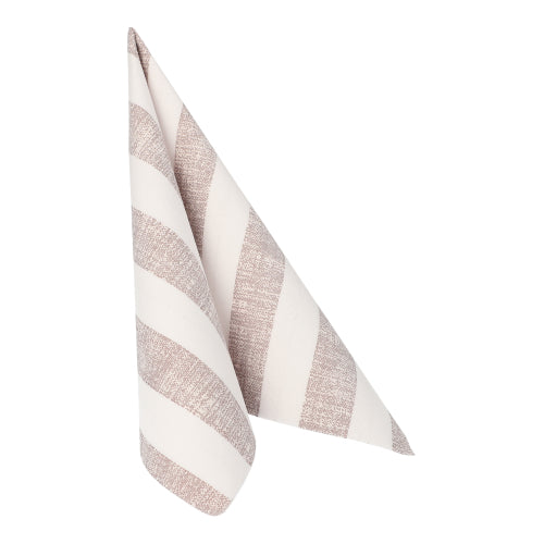 Μια διπλωμένη PAPSTAR 50 πετσέτες "ROYAL Collection" 1/4-πτυχές πετσέτα σε mocca, μέγεθος 40 x 40 cm από την PAPSTAR GmbH, σε όρθια θέση σε λευκό φόντο.