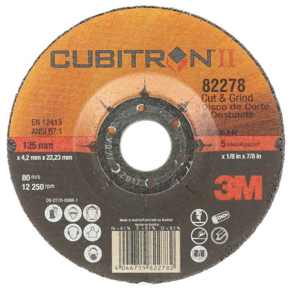 Δίσκος λείανσης 3M™ Cubitron™ II, T27, 125mm x 4mm x 22mm, 36+ | Συσκευασία (10 τεμάχια)
