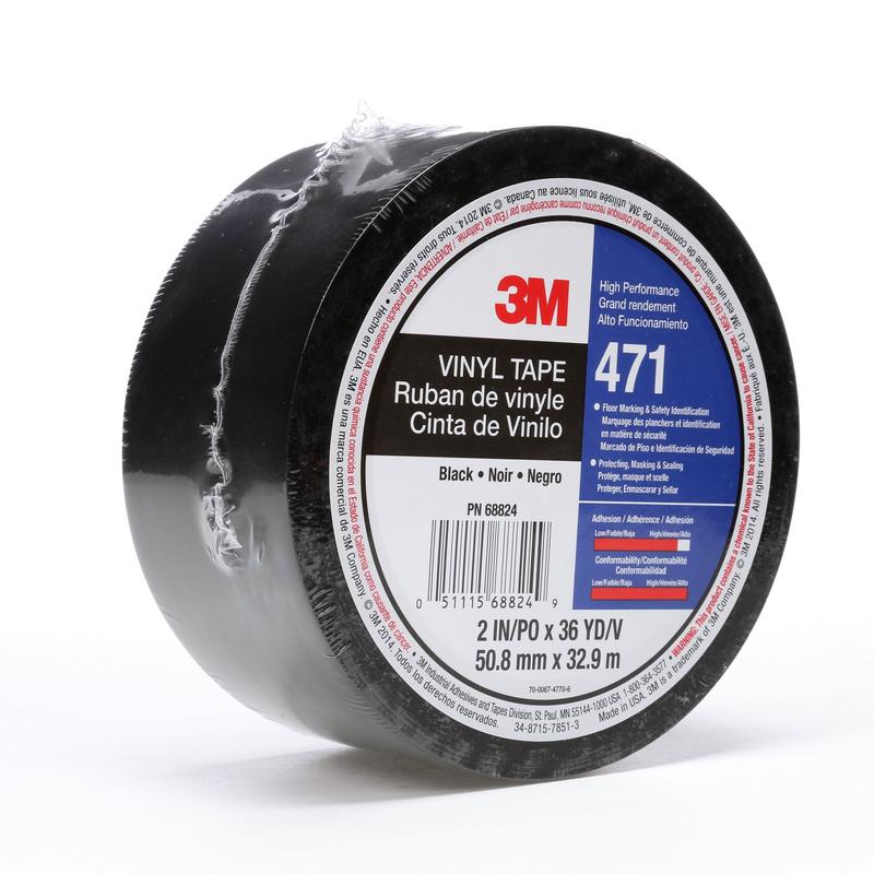 3M™ Soft PVC Tape 471, Μαύρο, 50mm x 33m, 0,14mm, Ατομική Συσκευασία | Συσκευασία (1 ρολό)