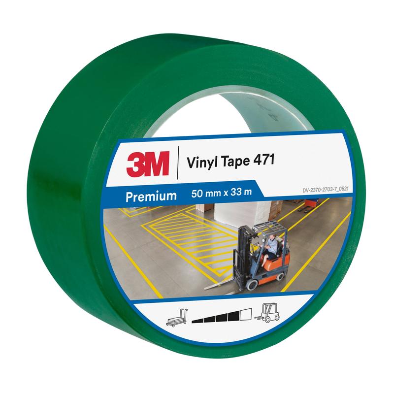 3M™ Soft PVC Tape 471, Green, 50mm x 33m, 0,14mm, Individual Packed | Συσκευασία (1 ρολό)