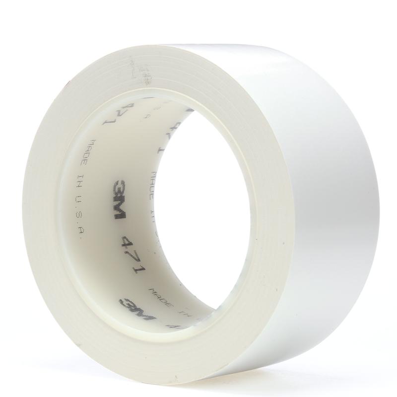 3M™ Soft PVC Tape 471, White, 50mm x 33m, 0,14mm, Bulk Pack | Συσκευασία (1 ρολό)