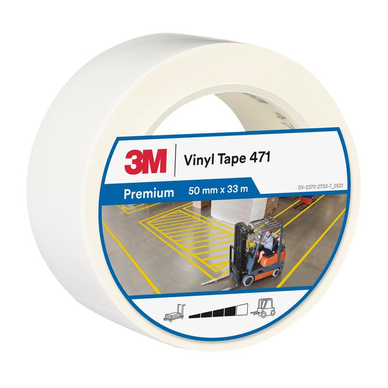 3M™ Soft PVC Tape 471, Λευκή, 50mm x 33m, 0,14mm, Ατομική Συσκευασία | Συσκευασία (1 ρολό)