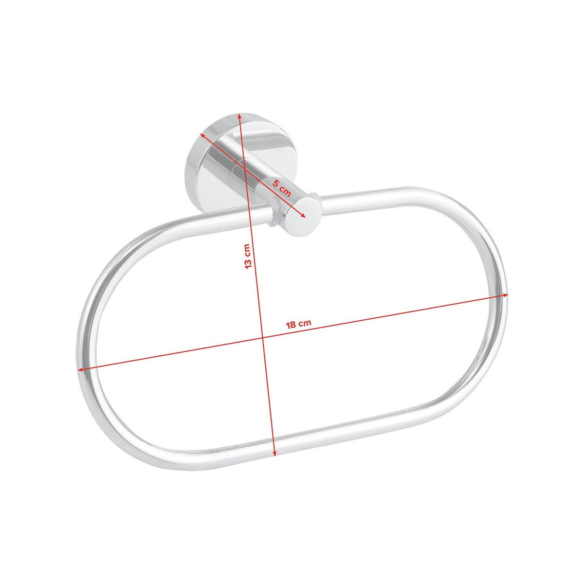 tesa SMOOZ Handtuchhalter-Ring, verchromt, inkl. Klebelösung – Abmessungen