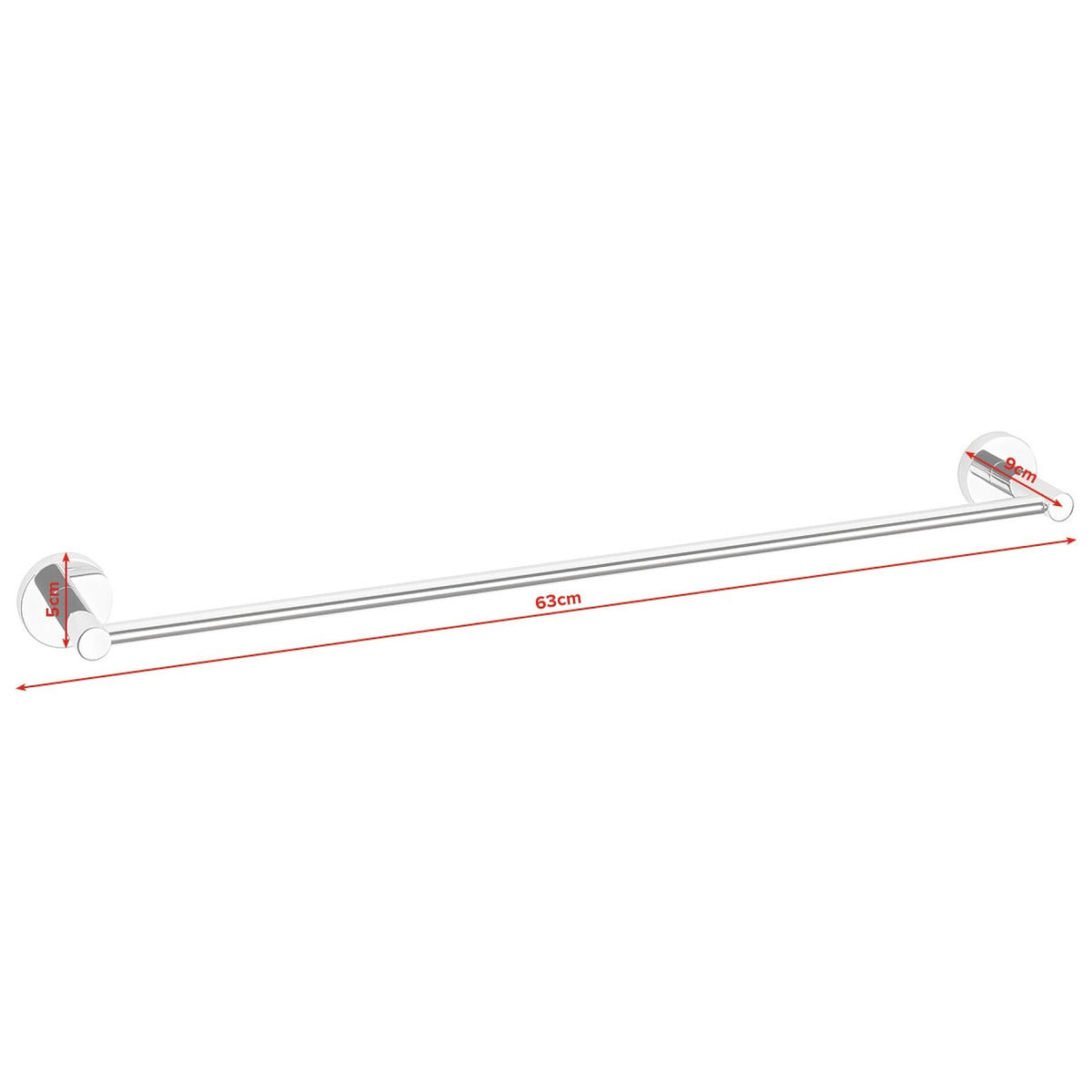 tesa Exxcellent Handtuchhalter breit, Metall, verchromt, inkl. Klebelösung – Abmessungen