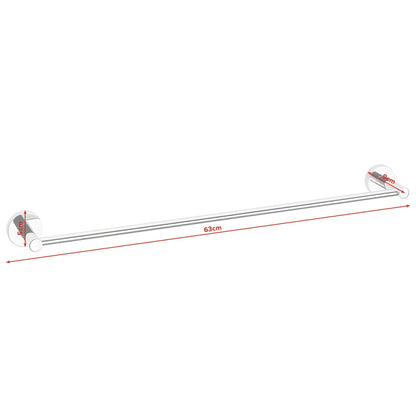 tesa Exxcellent Handtuchhalter breit, Metall, verchromt, inkl. Klebelösung – Abmessungen