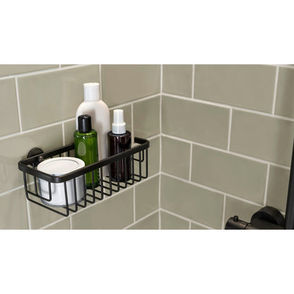tesa ALUXX BLACK Duschkorb, mattschwarz, für Dusche und Badewanne – Anwendung