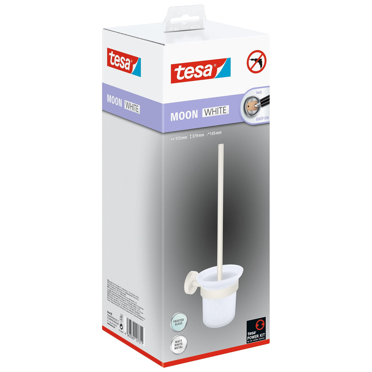 tesa MOON WHITE WC-Bürstenhalter, weiß matt, inkl. Klebelösung