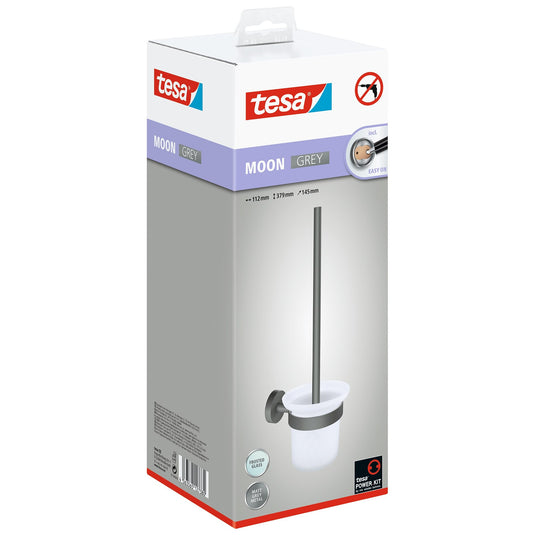 Βάση για βούρτσα τουαλέτας tesa MOON GREY, γκρι ματ, με αυτοκόλλητο