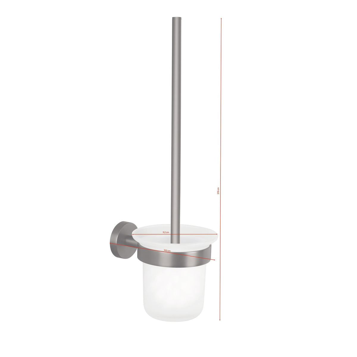 tesa MOON Graphite Toilettenbürste, selbstklebend, Metall PVD beschichtet