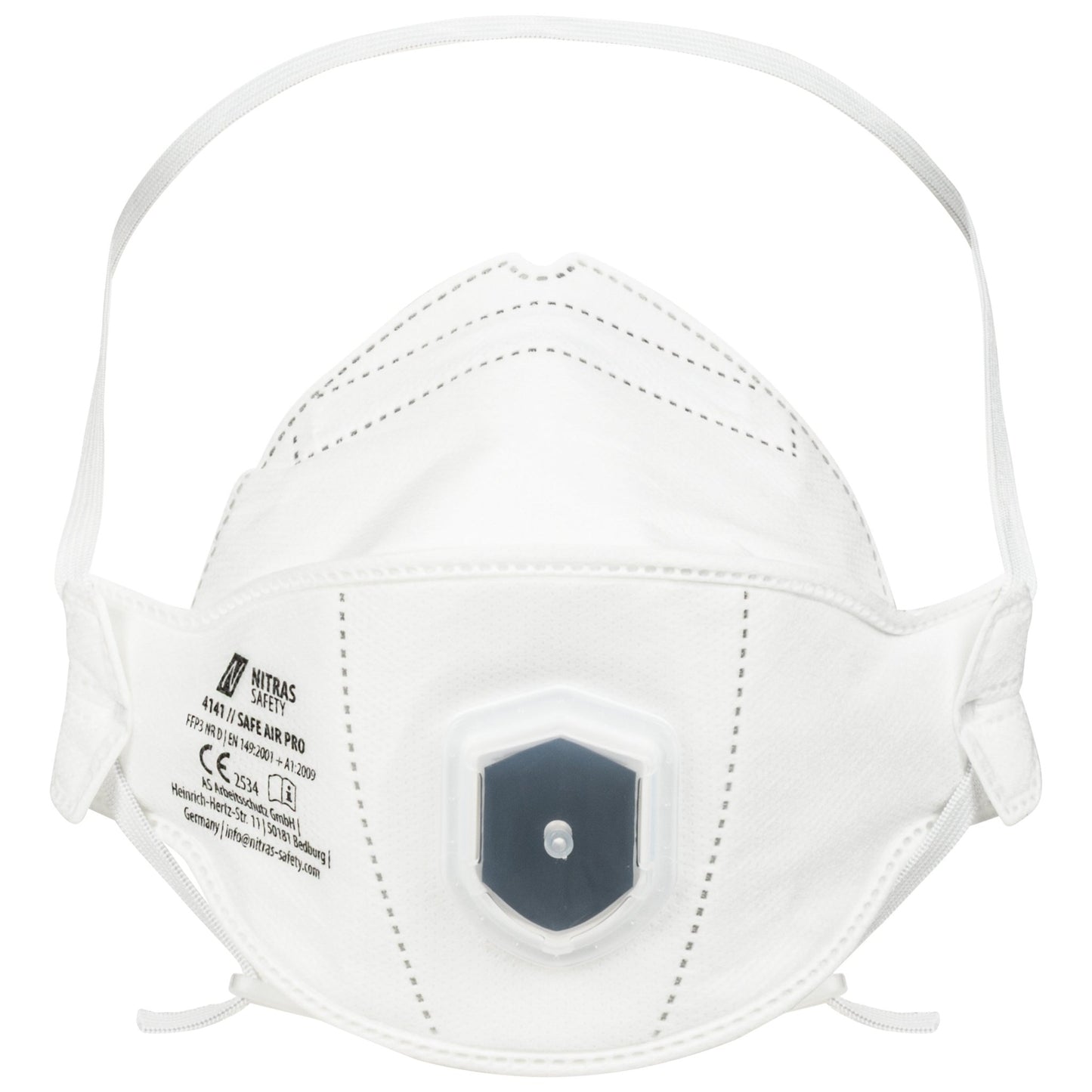 NITRAS SAFE AIR PRO, αναπνευστική μάσκα, λευκή, EN 149, κουτί 15 τεμαχίων κορυφαίας ποιότητας | Συσκευασία (15 τεμάχια)
