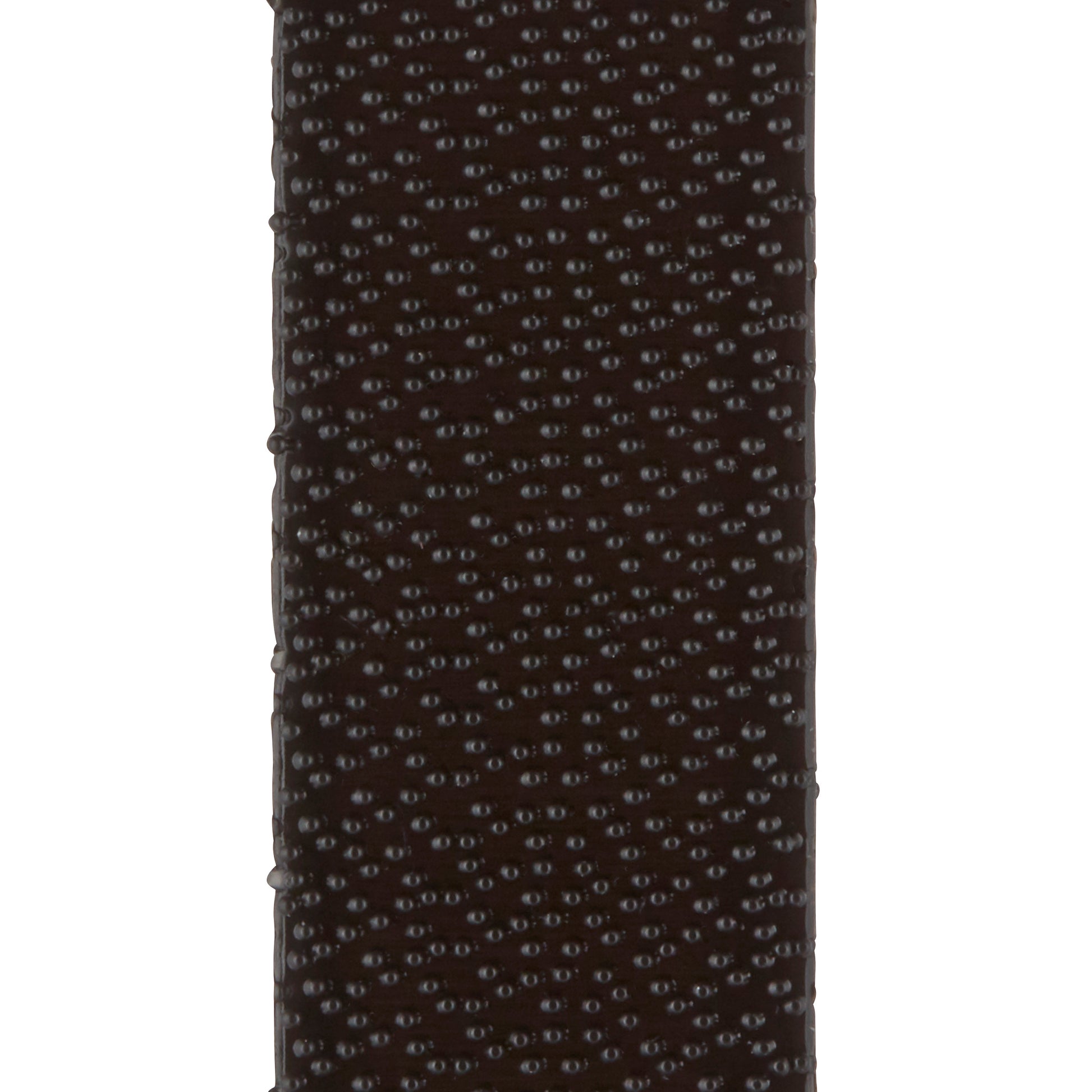 Nahaufnahme der dunkelbraunen, strukturierten Oberfläche mit erhabenen Punkten der 3M Deutschland GmbH Command™ Bilder-Montage Strips 17201BLK, mittelgroß, schwarz, 4 Sets-ideal für Bilder aufhängen ohne Nägel und rückstandslose Entfernung.