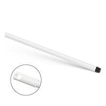 Abgebildet ist ein Nölle Profi Brush Metallstiel 140 cm, extra stark mit Gewinde (Nölle Profi Brush Bürsten- & Pinseltechnik e.K.), vor weißem Hintergrund. Ein Einsatz hebt das ovale Loch am Ende des Stiels gegenüber der Gewindeseite hervor.