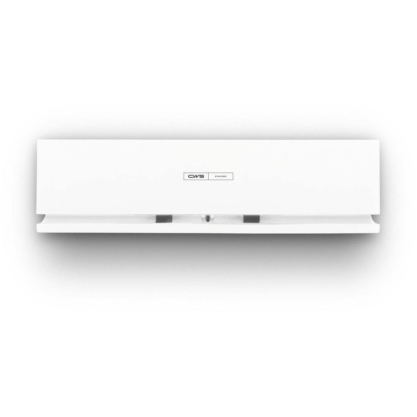 Ένας λευκός, ορθογώνιος, τοίχο-τοποθετημένος διανομέας χαρτοπετσετών με το λογότυπο "CWS" ταιριάζει τέλεια με τον πλαστικό CWS ParadiseLine Duftspender Air Bar, λευκό, και προσφέρει μια μοντέρνα και συνεκτική εικόνα του χώρου υγιεινής.