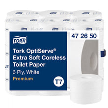 Tork OptiServe Εξαιρετικά μαλακό χαρτί υγείας χωρίς πυρήνα T7, 3 στρώσεων, λευκό, 18 ρολά των 550 φύλλων