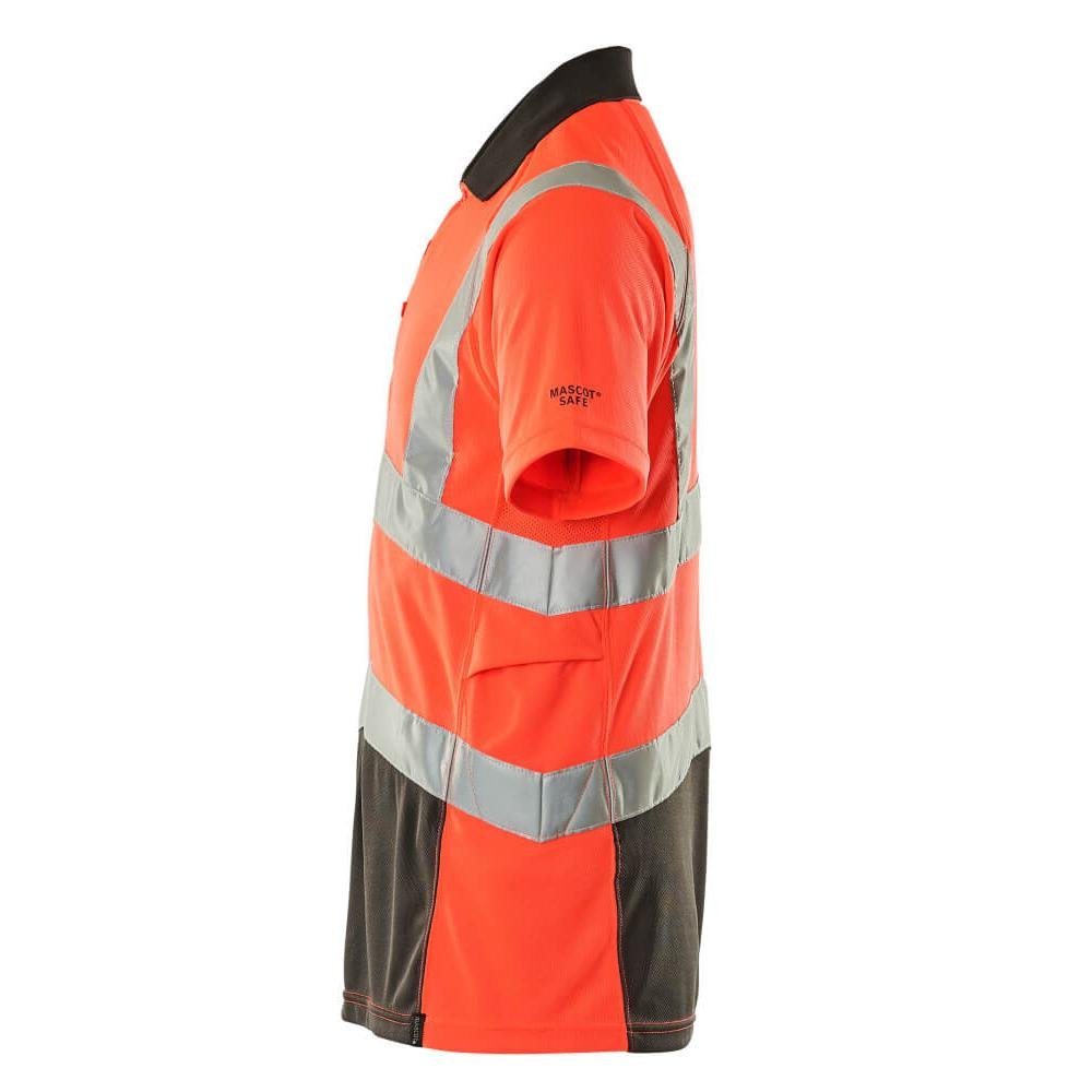 Πόλο μπλουζάκι MASCOT® Anadia, hi-vis κόκκινο/σκούρο ανθρακί